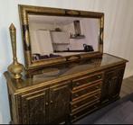 Gouden Arabisch Dressoir met Spiegel, Huis en Inrichting, Kasten | Dressoirs, Ophalen, Gebruikt, 200 cm of meer, Met lade(s)