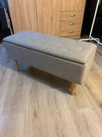 Grijze halbank met opbergruimte, Ophalen, Minder dan 50 cm, Zo goed als nieuw, 75 tot 100 cm