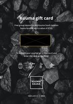 Cadeaubon Kuuma Sauna t.w.v €120, Twee personen, Cadeaubon, Spa of Sauna