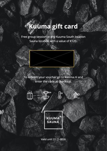 Cadeaubon Kuuma Sauna t.w.v €120 beschikbaar voor biedingen