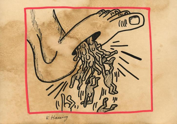 Keith Haring Artwork, Antiek en Kunst, Kunst | Schilderijen | Modern, Ophalen of Verzenden