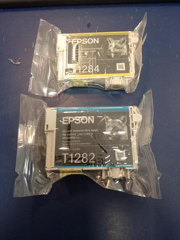 Epson Printcartridges, blauw en geel (T1282 en T1284) beschikbaar voor biedingen