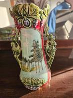 Majolica vaas met boslandschap, Ophalen of Verzenden