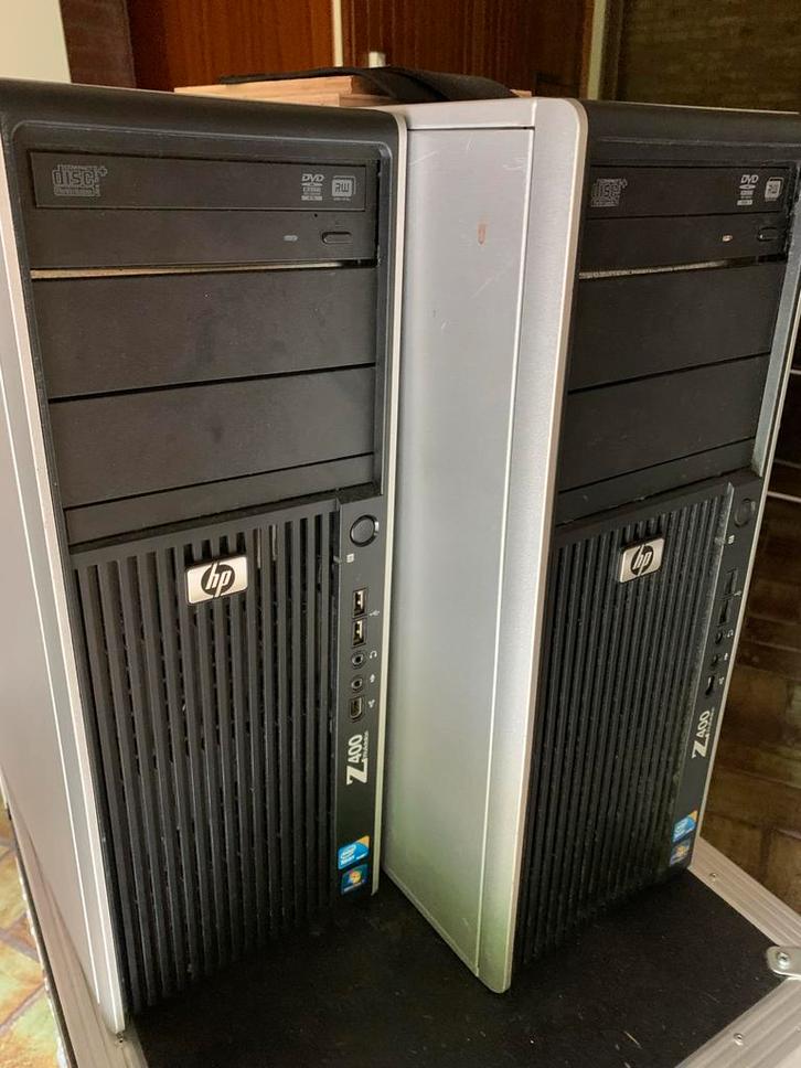 2 stuks HP Z400 Workstation Xeon 24gb Quadro 4000 GEEN HDD, Computers en Software, Desktop Pc's, Gebruikt, HDD, SSD, 16 GB, Met videokaart