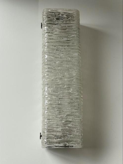 Vintage IJsglas Kaiser Leuchten Wandlamp, Huis en Inrichting, Lampen | Wandlampen, Gebruikt, Glas, Metaal, Overige materialen