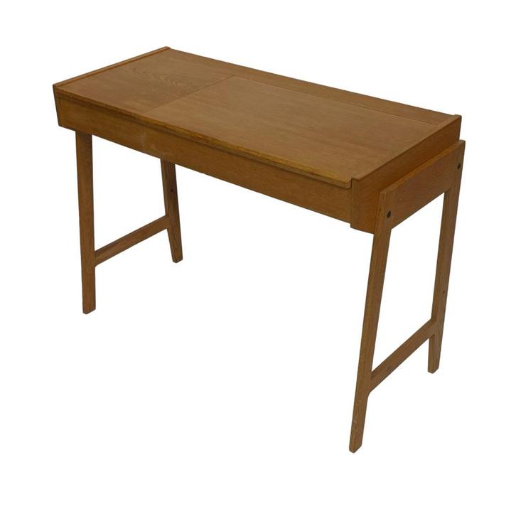 Vintage kaptafel compact bereau eiken jaren 70 design, Huis en Inrichting, Tafels | Kaptafels, Gebruikt, Minder dan 100 cm, 50 tot 100 cm