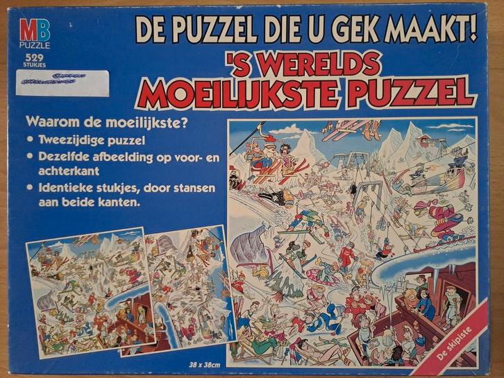 MB Puzzel - 's Werelds Moeilijkste Puzzel - 529 stukjes, Hobby en Vrije tijd, Denksport en Puzzels, Gebruikt, Legpuzzel, 500 t/m 1500 stukjes