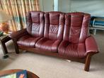 Leren Stressless 3 persoons bank, Ophalen, Gebruikt, Minder dan 75 cm, Driepersoons