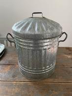 VINTAGE ZINKEN VUILNISBAK PRULLENBAK ZINK KEUKEN, Ophalen of Verzenden, Minder dan 50 cm