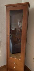 Massief houten moderne vitrinekast kersenhout, Huis en Inrichting, Kasten | Vitrinekasten, Ophalen, Zo goed als nieuw, 25 tot 50 cm