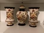 Vintage Vaas Set met Bloemmotief, Huis en Inrichting, Woonaccessoires | Vazen, Ophalen, Overige kleuren, 50 tot 75 cm, Aardewerk of Porselein