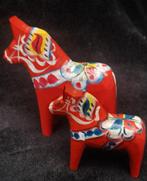 2 Swedish design Iconic DALA horses mare &foal Merrie veulen, Ophalen of Verzenden