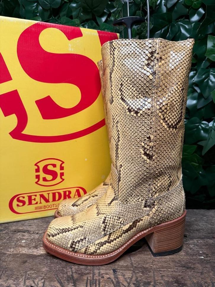 supergave python leer blokhak sendra laars maat 40, Kleding | Dames, Schoenen, Nieuw, Hoge laarzen, Bruin, Ophalen of Verzenden