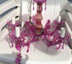Roze Kroonluchter Meisjeskamer, Huis en Inrichting, Lampen | Kroonluchters, Ophalen of Verzenden, Gebruikt, Kunststof
