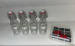 NIEUW: Beugelflessen 250 ml - set van 4 (met etiketten), Ophalen of Verzenden, Nieuw
