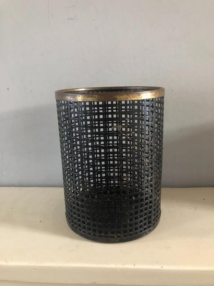 Pilastro prullenbakje voor op het bureau - jaren 60, Huis en Inrichting, Woonaccessoires | Prullenbakken, Gebruikt, Metaal, Minder dan 50 cm
