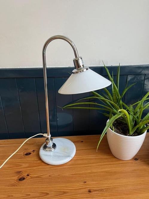 Vintage Ikea marmer 1990 chroom tafellamp jaren bauhaus ag, Huis en Inrichting, Lampen | Tafellampen, Gebruikt, Minder dan 50 cm