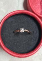 Ring geel goud 10 kt, Met strass, Geel, Ophalen of Verzenden, Zo goed als nieuw
