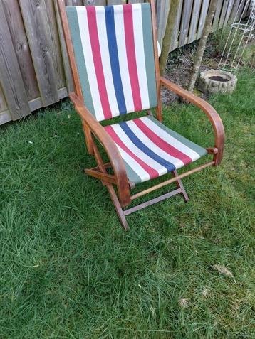 vintage houten strand camping stoel beschikbaar voor biedingen