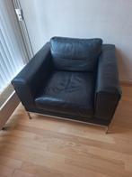 Ikea Arild Zwart leren fauteuil, Ophalen of Verzenden, Zo goed als nieuw