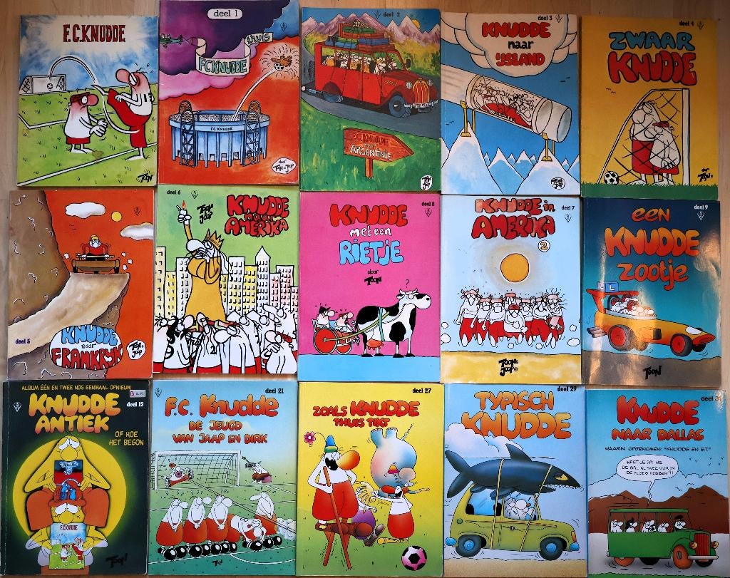 15 Albums van FC Knudde, Meerdere stripboeken, Toon van Driel, Ophalen, Gelezen