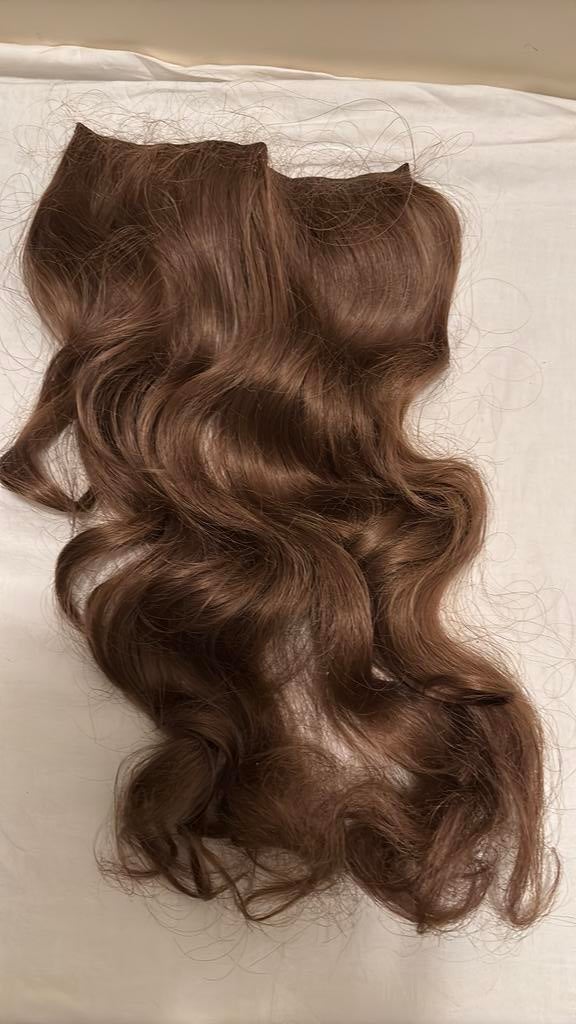 Bruin Haarstuk 50 cm, Ophalen of Verzenden, Zo goed als nieuw, Pruik of Haarverlenging