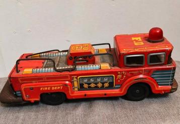 Vintage blikken brandweerwagen oud speelgoed jaren 50-60  beschikbaar voor biedingen