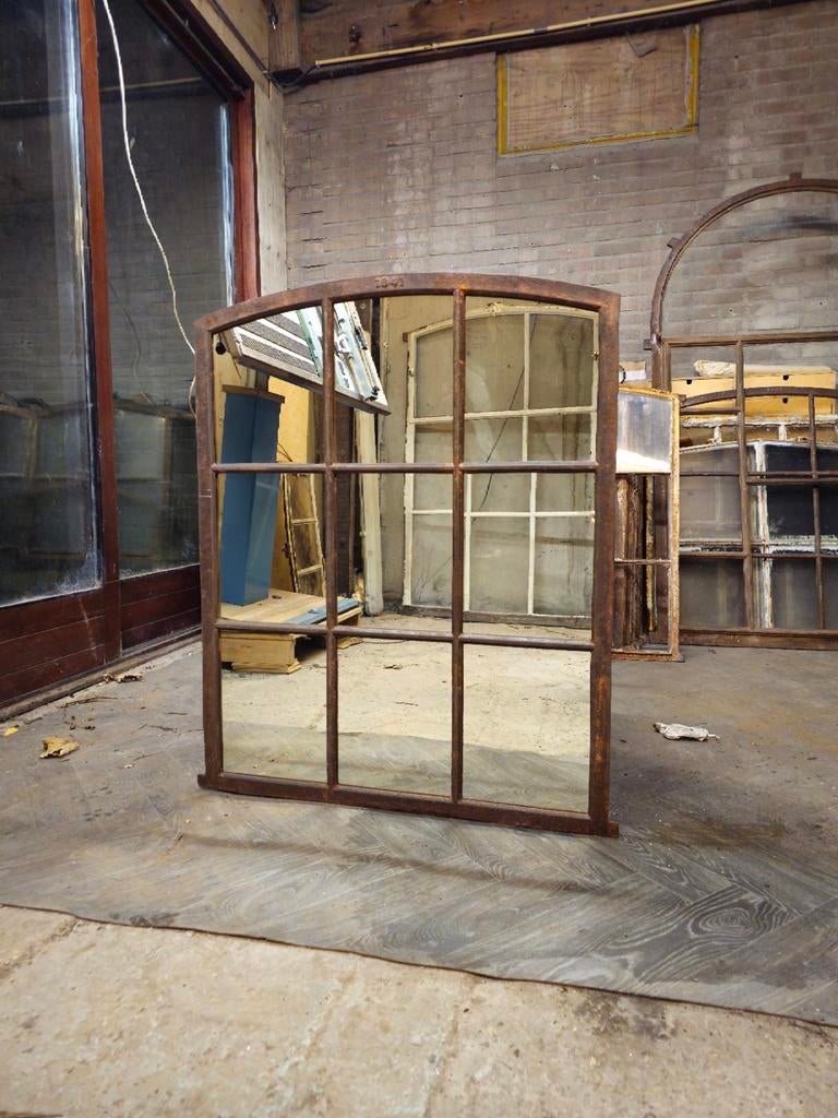 Spiegel | RensCreates | Gietijzer Raamwerk Roest 100x80, Huis en Inrichting, Woonaccessoires | Spiegels, Nieuw, Ophalen of Verzenden