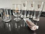 5 Guinness bierglazen 3 verschillende afb en opener, Ophalen of Verzenden, Zo goed als nieuw, Glas of Glazen, Overige merken