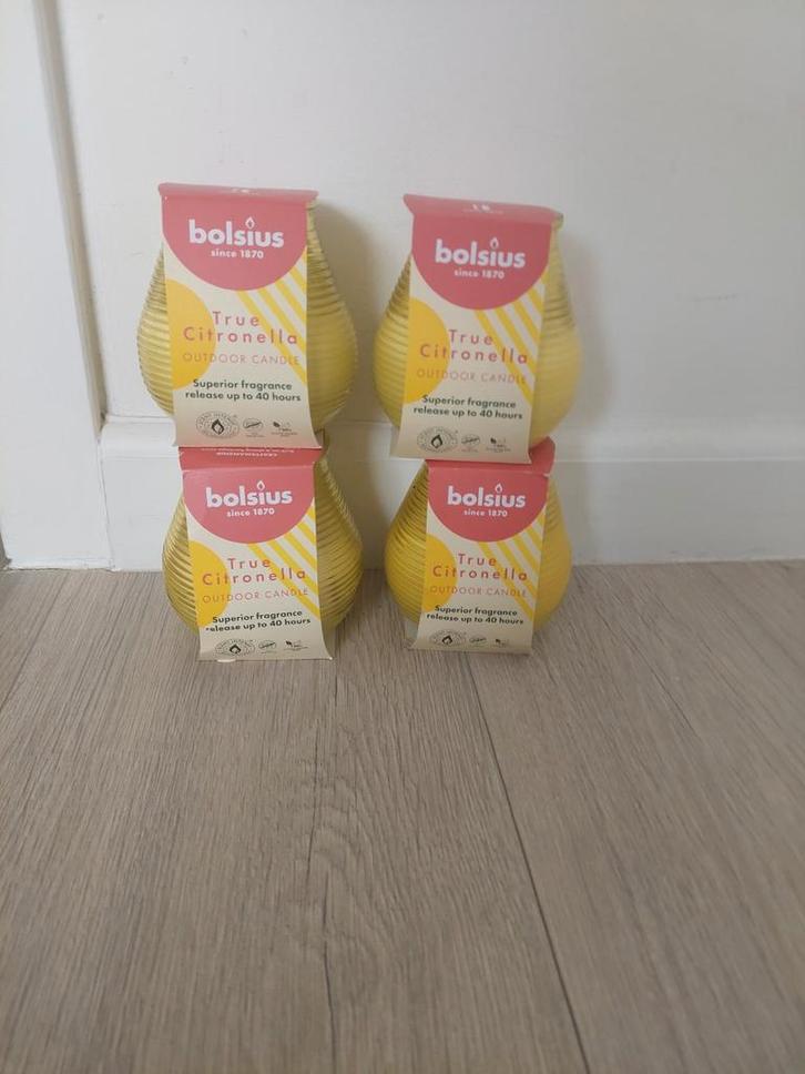 4x Bolsius Citronella Kaarsen - Nieuw!, Huis en Inrichting, Woonaccessoires | Kandelaars en Kaarsen, Ophalen