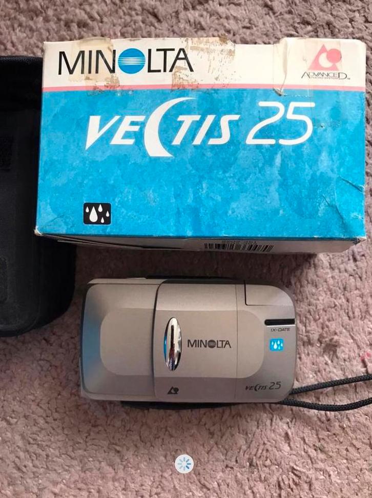 Minolta Vectis 25 fotocamera in doos en in prima staat, Audio, Tv en Foto, Fotocamera's Analoog, Zo goed als nieuw, Verzenden