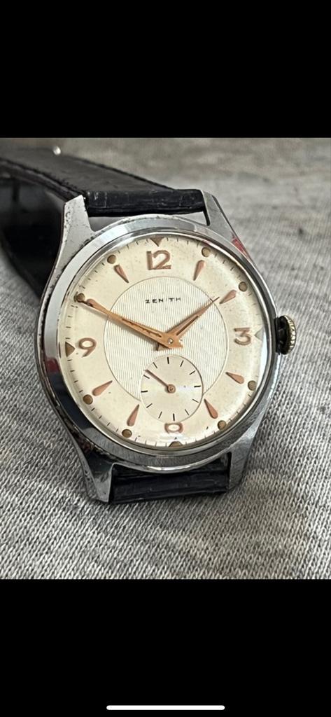 Zenith Cal 106 (1960) Handopwinder, Sieraden, Tassen en Uiterlijk, Horloges | Antiek, Polshorloge, Overige merken, Staal, 1960 of later