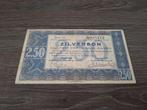 Biljet 2,5 gulden 1938, zilverbon, Postzegels en Munten, Bankbiljetten | Nederland, Ophalen of Verzenden, 1 gulden