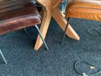 Tafel acacia hout 130cm rond houten matrix poot, Huis en Inrichting, Ophalen, Rond, Nieuw, Vijf personen of meer