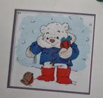 Lickle Teddy beer met roodborstje Kerst borduurpatroon, Ophalen, Nieuw, Handborduren, Patroon