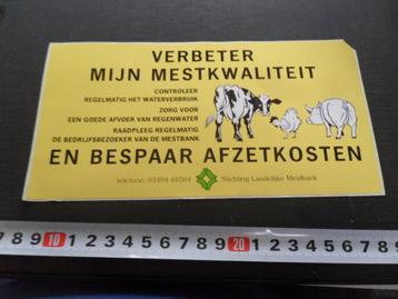 sticker Stichting Landelijke Mestbank Verbeter mijn Mestkeal beschikbaar voor biedingen