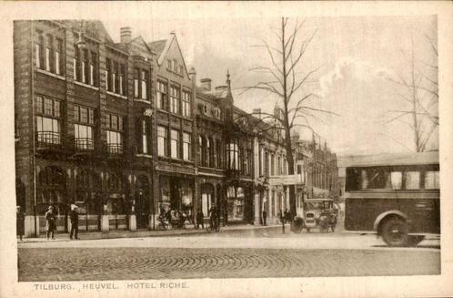 Tilburg - Heuvel Hotel Riche, Verzamelen, Ansichtkaarten | Nederland, Gelopen, Noord-Brabant, Voor 1920, Ophalen of Verzenden