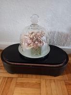 Kristallen stolp met glazen onderbord, Antiek en Kunst, Ophalen of Verzenden