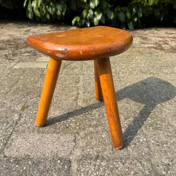 Vintage Houten Melkkrukje, Bijzetttafel, Plantentafeltje beschikbaar voor biedingen