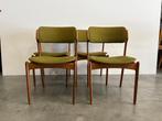 Vintage Deens design teak stoel 4 stuks, Huis en Inrichting, Stoelen, Ophalen of Verzenden, Gebruikt, Bruin