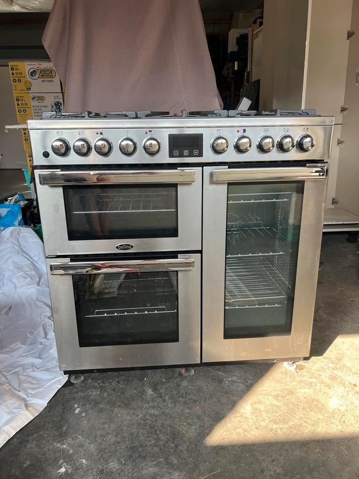 Gasfornuis met 3 ovens. Belling Cookcentre DX 90DFT PRO, Witgoed en Apparatuur, Fornuizen, Gebruikt, Vrijstaand, Gas, 5 kookzones of meer