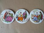 Vintage tegeltje tegeltjes set romantische stijl 8cm 1980, Ophalen of Verzenden