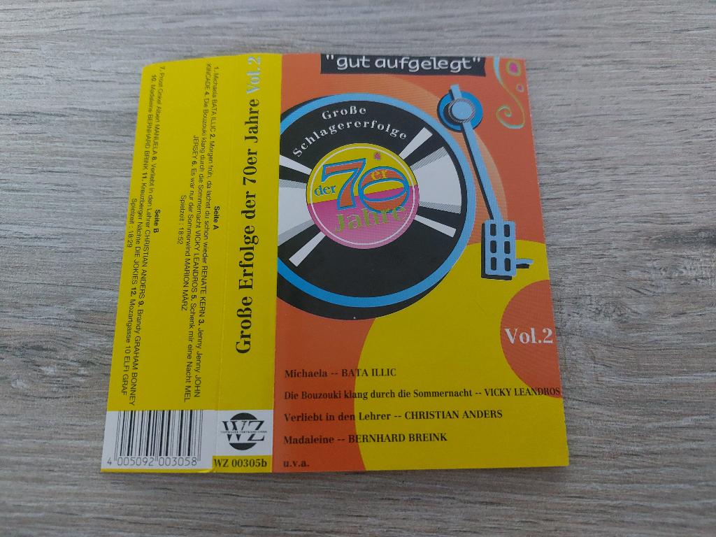 GROSSE SCHLAGERERFOLGE DER 70ER JAHRE VOL.2 (MC), Ophalen of Verzenden, Zo goed als nieuw, Origineel, 1 bandje