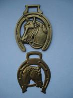 2 vintage koper messing medaillon paard, Ophalen, Gebruikt, Overige soorten
