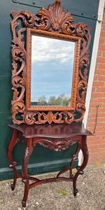 Antiek spiegel met console, Ophalen, Rechthoekig, Minder dan 50 cm