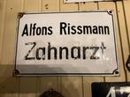 Emaille Bord Alfons Rissmann Zahnarzt Tandarts Reclamebord O, Ophalen of Verzenden