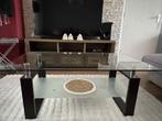 Glazen Salontafel met Onderblad, Ophalen, Gebruikt, 50 tot 75 cm, 50 tot 100 cm