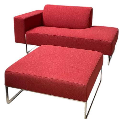 Artifort bank met hocker, Huis en Inrichting, Banken | Bankstellen, Gebruikt, Rechte bank, Tweepersoons, 150 tot 200 cm, 75 tot 100 cm