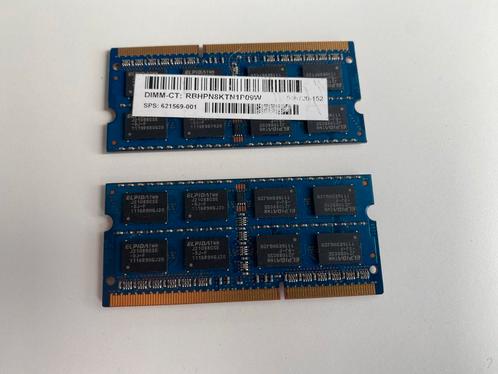 2x 4GB Elpida Sodimm 1333mhz. DDR3 geheugen, Computers en Software, RAM geheugen, Zo goed als nieuw, Laptop, DDR3, Ophalen of Verzenden