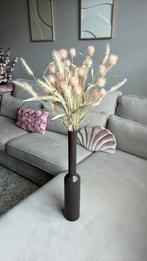 Hoge bruine / taupe smalle vaas 50 cm, Ophalen of Verzenden, Nieuw, Overige kleuren, 50 tot 75 cm